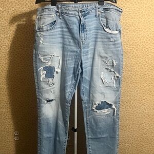 American Eagle Airflex Men's Light Blue Distressed Jeans